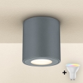 Brilagi - Luminária exterior LED RGBW regulável MIA 1xGU10/4,8W/230V 3000K 84x80 mm antracite IP54 + comando remoto