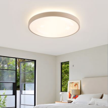 Brilagi - Candeeiro de tecto LED dimável GLASS POOL DOUBLE LED/60W/230V 3000-6000K 50 cm bege + controlo remoto