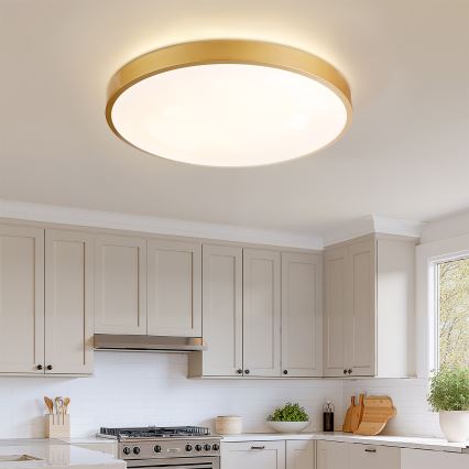 Brilagi - Luminária de teto LED dimerizável GLASS POOL DOUBLE LED/80W/230V 3000-6000K 60 cm dourada + controlo remoto