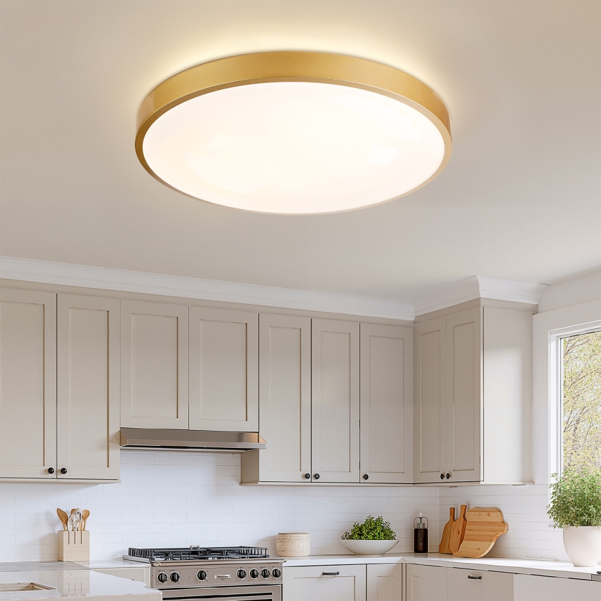 Brilagi - Luminária de teto LED dimerizável GLASS POOL DOUBLE LED/80W/230V 3000-6000K 60 cm dourada + controlo remoto