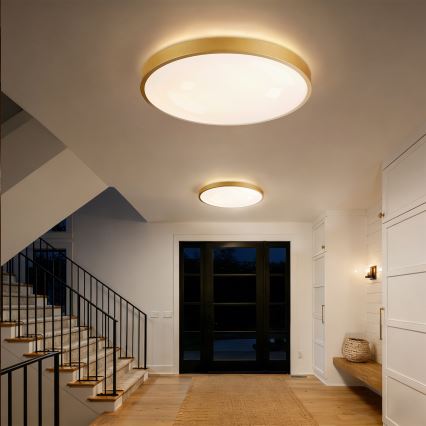 Brilagi - Luminária de teto LED dimerizável GLASS POOL DOUBLE LED/80W/230V 3000-6000K 60 cm dourada + controlo remoto