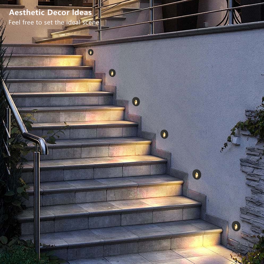 Brilagi - Luminária LED de embutir para exterior STAIRDOT LED/2W/230V, preta, IP65, redonda