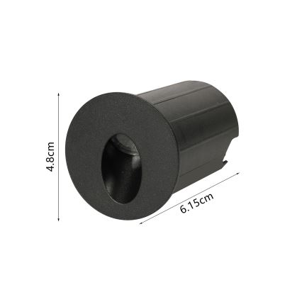 Brilagi - Luminária LED de embutir para exterior STAIRDOT LED/2W/230V, preta, IP65, redonda