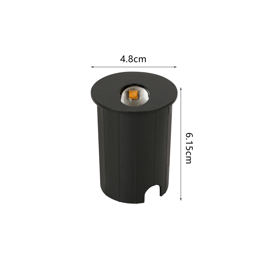 Brilagi - Luminária LED de embutir para exterior STAIRDOT LED/2W/230V, preta, IP65, redonda