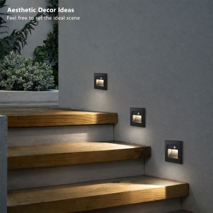 Brilagi - Luminária para escada LED com sensor STEP LIGHT LED/1,5W/230V IP44 preta