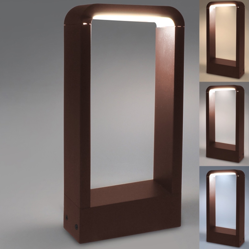 Brilagi - Luminária LED de exterior BARI LED/7W/230V 3000/4000/6000K castanha IP54 30 cm