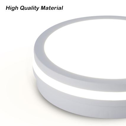 Brilagi - Luminária de teto LED para exterior com sensor BENE LED/18W/230V Ø 21,5 cm branca IP54