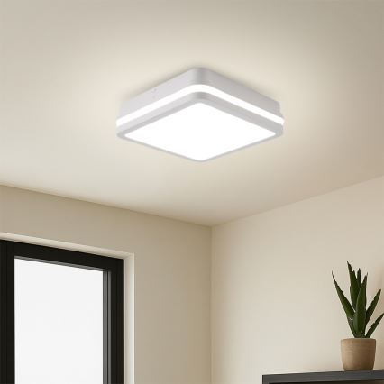 Brilagi - Luminária LED de exterior com sensor BENE LED/24W/230V 26x26 cm branca IP54