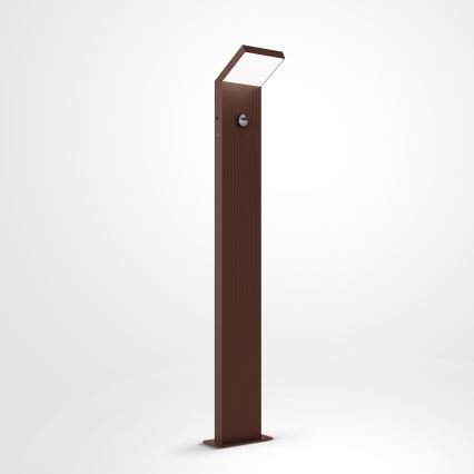 BRILAGI - Luminária LED de exterior com sensor RIANO LED/8W/230V castanha IP65 80 cm