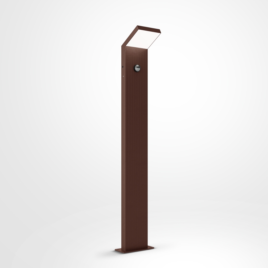 BRILAGI - Luminária LED de exterior com sensor RIANO LED/8W/230V castanha IP65 80 cm