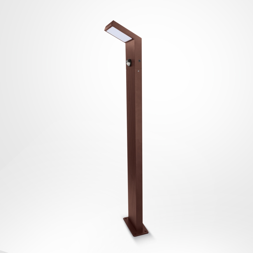 BRILAGI - Luminária LED de exterior com sensor RIANO LED/8W/230V castanha IP65 80 cm