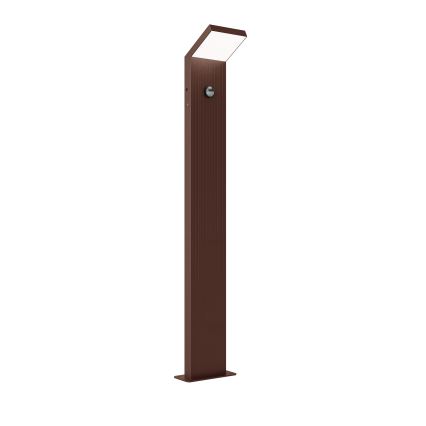 BRILAGI - Luminária LED de exterior com sensor RIANO LED/8W/230V castanha IP65 80 cm
