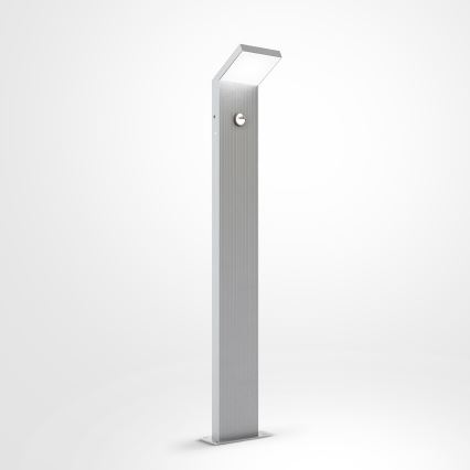 Brilagi - Luminária LED de exterior com sensor RIANO LED/8W/230V, prata, IP65, 80 cm