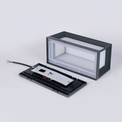 Brilagi - Aplique de parede LED para exterior com sensor PARKER LED/12W/230V antracite IP44