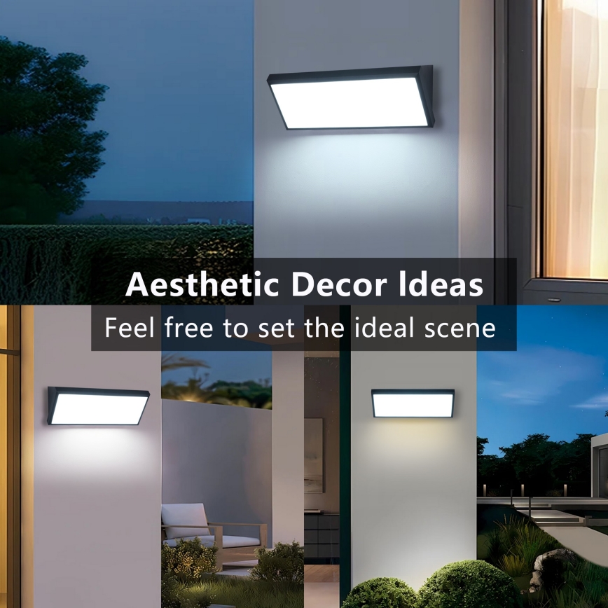 Brilagi - Aplique de parede exterior LED TRIANGLE LED/42W/230V 3000/4000/6500K preto IP65