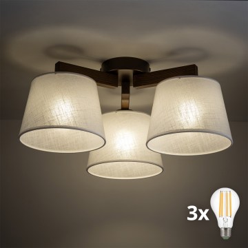 BRILAGI - Luminária LED de teto de montagem em superfície LATTE 3xE27/15W/230V pinho/bege