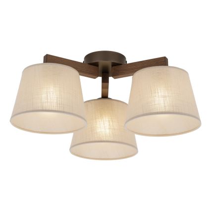 BRILAGI - Luminária LED de teto de montagem em superfície LATTE 3xE27/15W/230V pinho/bege