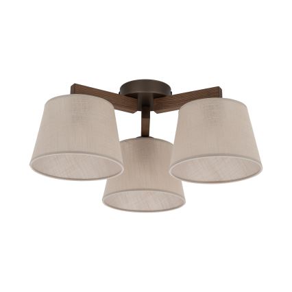 BRILAGI - Luminária LED de teto de montagem em superfície LATTE 3xE27/15W/230V pinho/bege