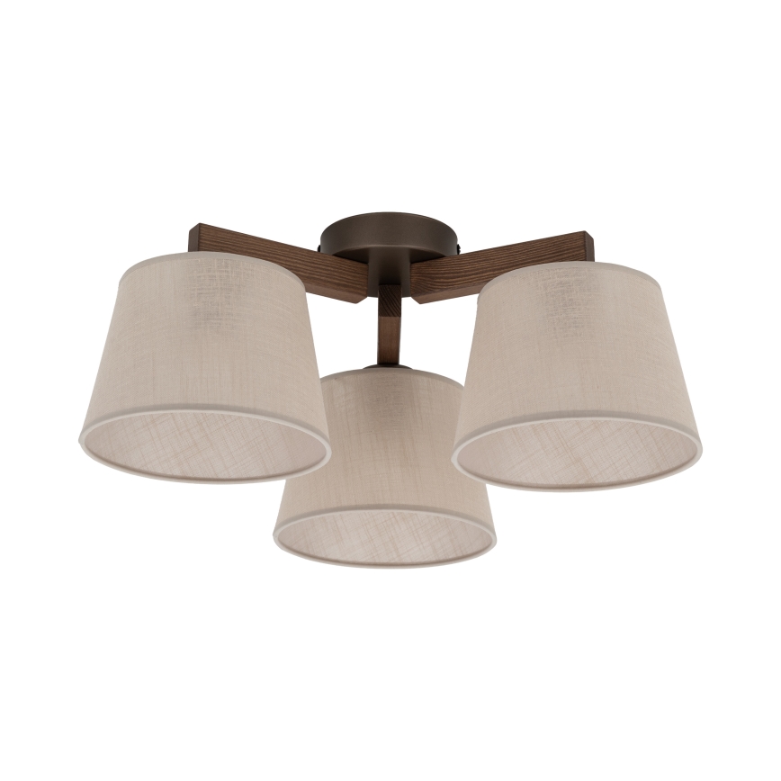 BRILAGI - Luminária LED de teto de montagem em superfície LATTE 3xE27/15W/230V pinho/bege