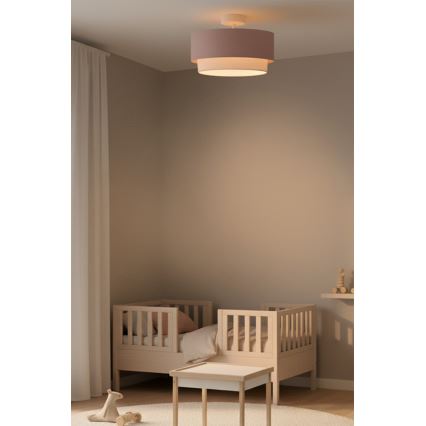 Brilagi - Luminária LED de teto sobreposta BOHO BOBO 1xE27/60W/230V Ø 40 cm rosa/creme