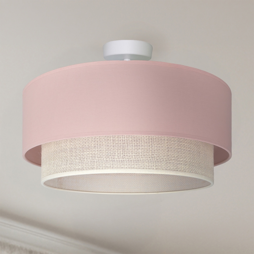 Brilagi - Luminária LED de teto sobreposta BOHO BOBO 1xE27/60W/230V Ø 40 cm rosa/creme