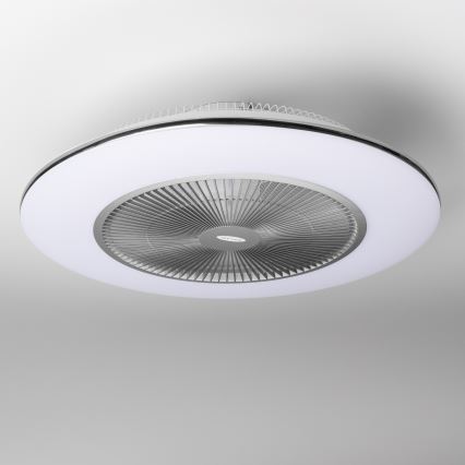 Brilagi - Luminária LED Regulável com Ventilador AURA LED/38W/230V 3000-6000K prata + controlo remoto