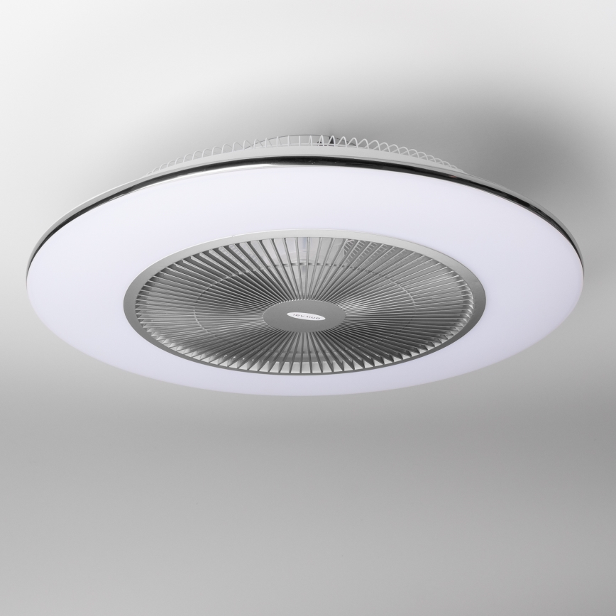 Brilagi - Luminária LED Regulável com Ventilador AURA LED/38W/230V 3000-6000K prata + controlo remoto