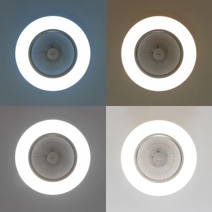 Brilagi - Luminária LED Regulável com Ventilador AURA LED/38W/230V 3000-6000K prata + controlo remoto