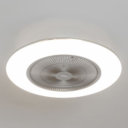Brilagi - Luminária LED Regulável com Ventilador AURA LED/38W/230V 3000-6000K prata + controlo remoto