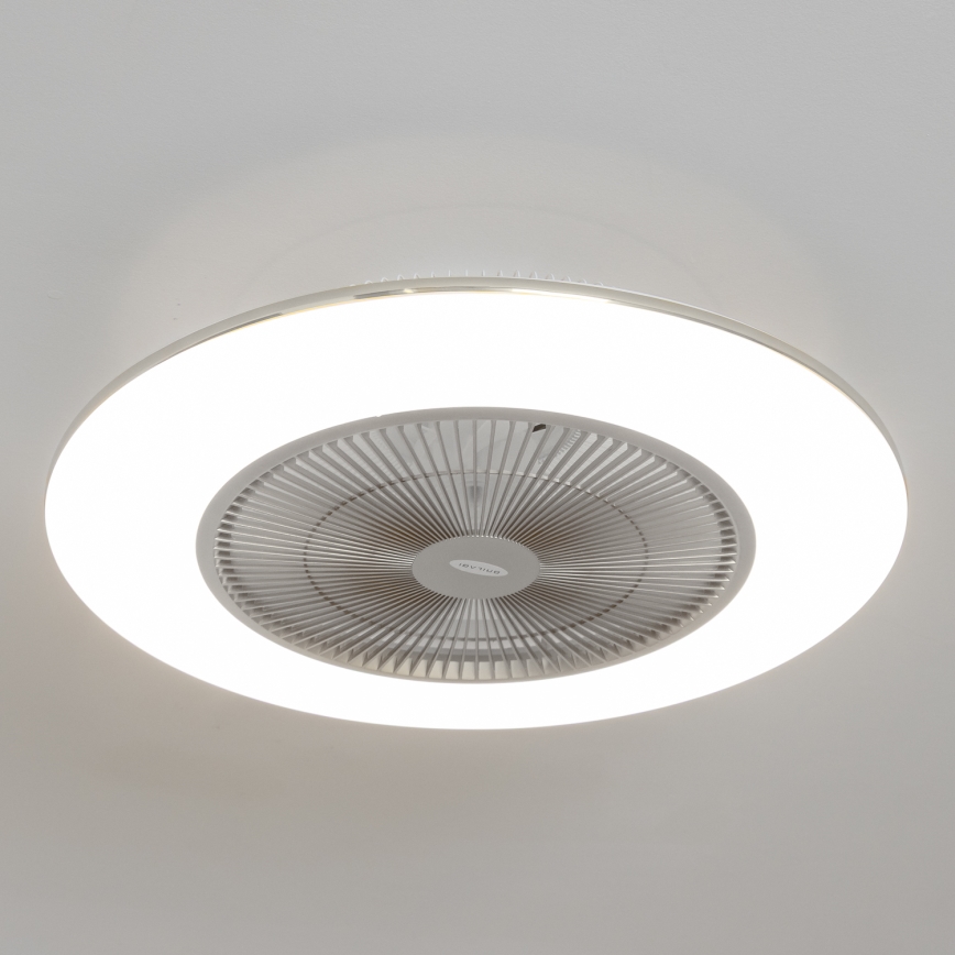 Brilagi - Luminária LED Regulável com Ventilador AURA LED/38W/230V 3000-6000K prata + controlo remoto