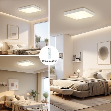 Brilagi - Luminária de teto LED dimmerizável POOL LED/36W/230V 3000-6000K 40x40 cm branca + controlo remoto