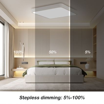 Brilagi - Luminária de teto LED dimmerizável POOL LED/36W/230V 3000-6000K 40x40 cm branca + controlo remoto