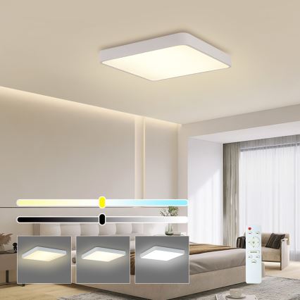 Brilagi - Luminária de teto LED dimmerizável POOL LED/48W/230V 3000-6000K 50x50 cm branca + comando à distância