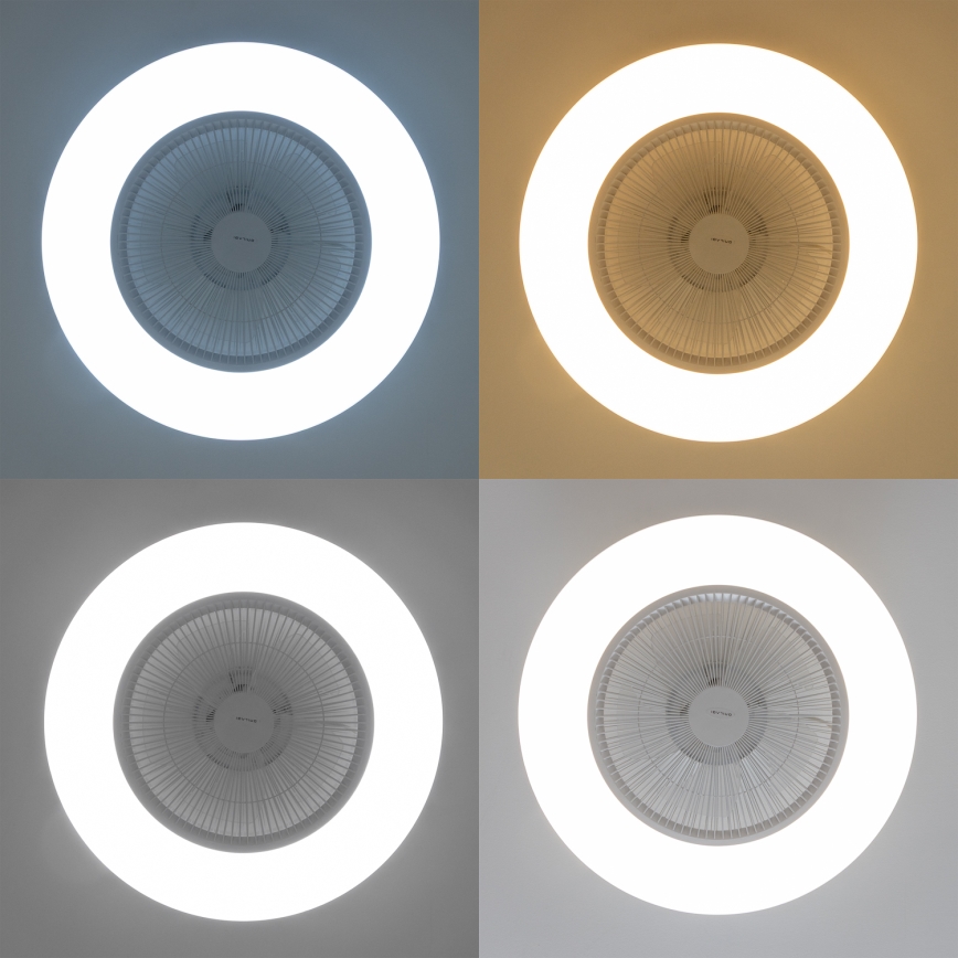Brilagi - Luminária LED Regulável com Ventilador AURA LED/38W/230V 3000-6000K branco + comando à distância