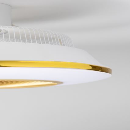 Brilagi - Luminária LED Regulável com Ventilador AURA LED/38W/230V 3000-6000K dourado + controlo remoto