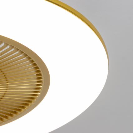 Brilagi - Luminária LED Regulável com Ventilador AURA LED/38W/230V 3000-6000K dourado + controlo remoto