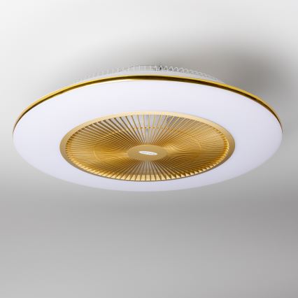 Brilagi - Luminária LED Regulável com Ventilador AURA LED/38W/230V 3000-6000K dourado + controlo remoto