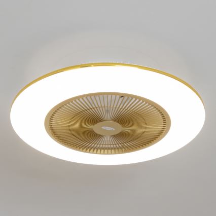 Brilagi - Luminária LED Regulável com Ventilador AURA LED/38W/230V 3000-6000K dourado + controlo remoto