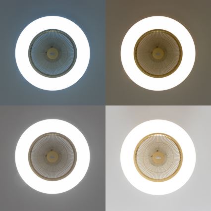 Brilagi - Luminária LED Regulável com Ventilador AURA LED/38W/230V 3000-6000K dourado + controlo remoto
