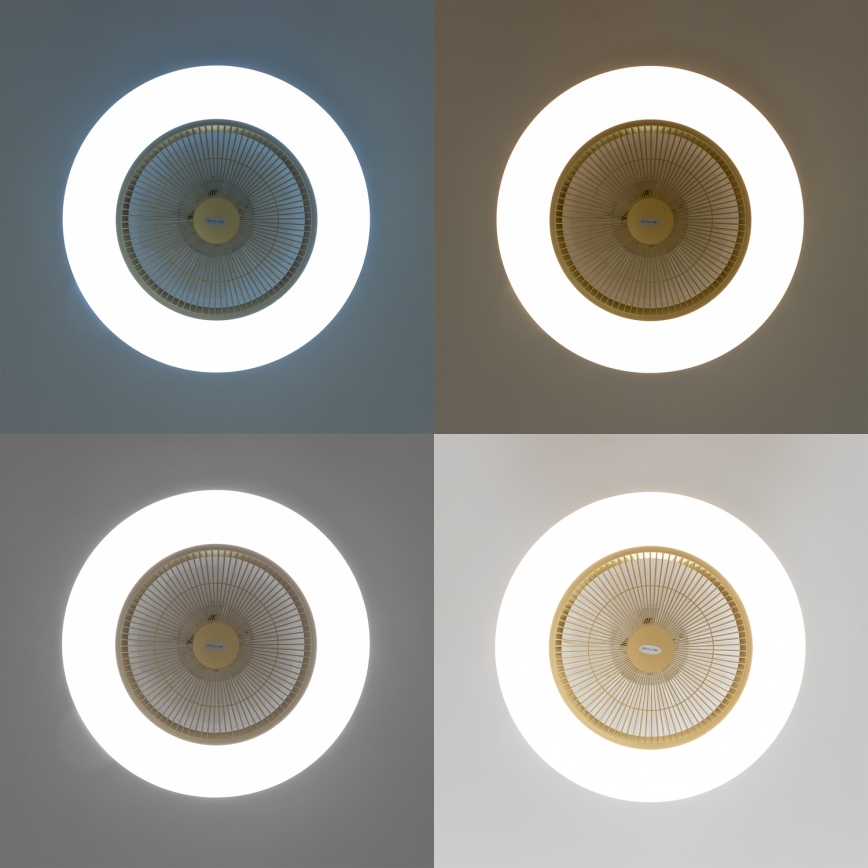 Brilagi - Luminária LED Regulável com Ventilador AURA LED/38W/230V 3000-6000K dourado + controlo remoto