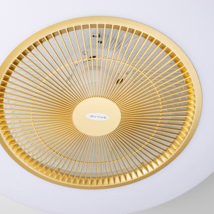 Brilagi - Luminária LED Regulável com Ventilador AURA LED/38W/230V 3000-6000K dourado + controlo remoto