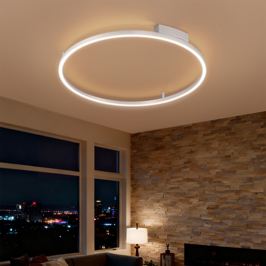 Brilagi - Candeeiro de tecto LED dimerizável PORTOFINO LED/60W/230V 3000-6000K diâmetro 80 cm prateado + controlo remoto