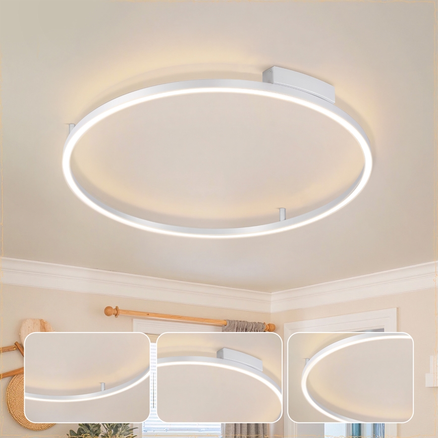 Brilagi - Candeeiro de tecto LED dimerizável PORTOFINO LED/60W/230V 3000-6000K diâmetro 80 cm prateado + controlo remoto