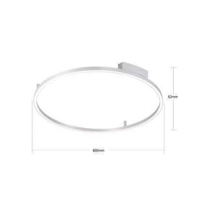 Brilagi - Candeeiro de tecto LED dimerizável PORTOFINO LED/60W/230V 3000-6000K diâmetro 80 cm prateado + controlo remoto