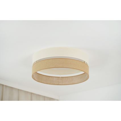 Brilagi - Plafon LED regulável ROYAL YUTE LED/24W/230V diâmetro 45 cm 3000/4000/6500K bege/creme + comando à distância