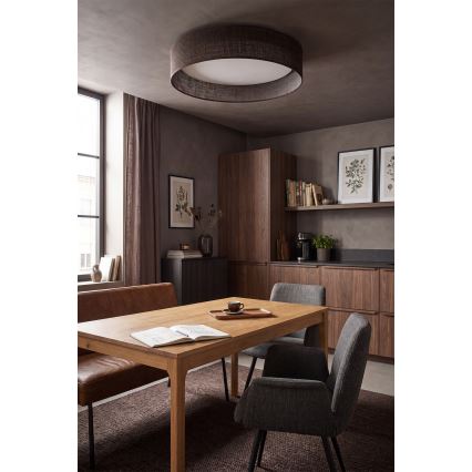 Brilagi - Luminária de tecto LED dimerizável VELVET SMARTIX LED/24W/230V 3000-6000K Ø 45 cm em castanho Wi-Fi Tuya Beacon + controlo remoto