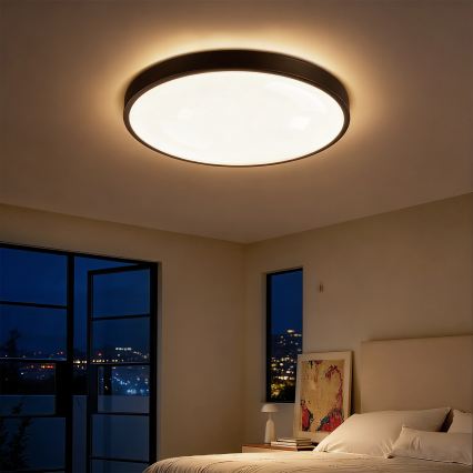 Brilagi - Candeeiro de tecto LED dimável GLASS POOL DOUBLE LED/60W/230V 3000-6000K 50 cm preto + comando remoto