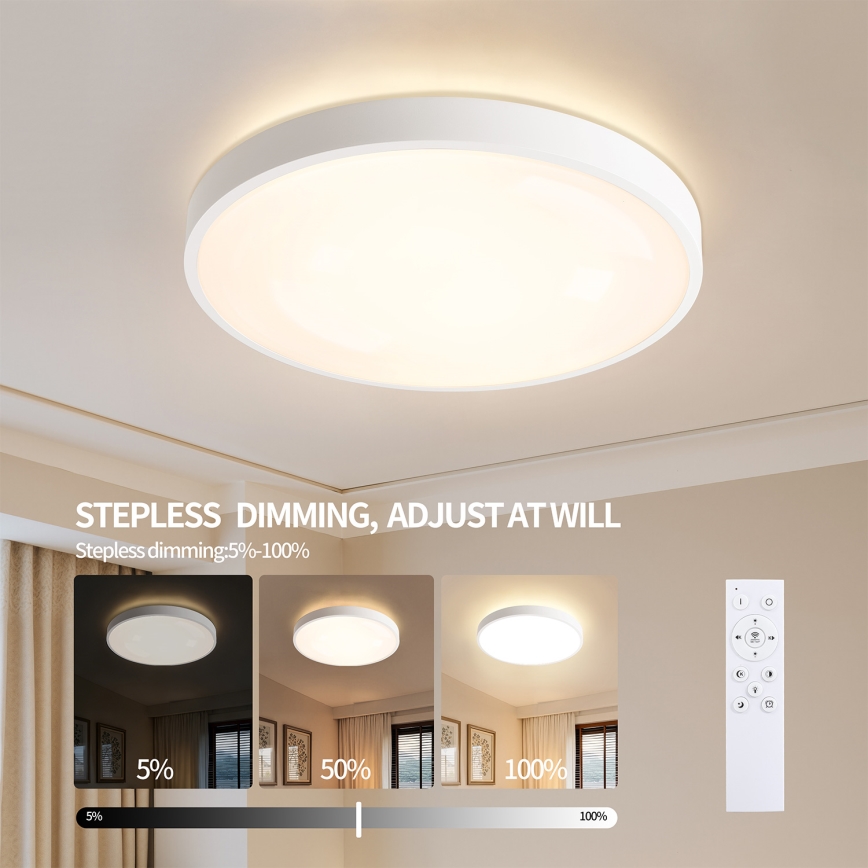 Brilagi - Candeeiro de teto LED dimerizável GLASS POOL DOUBLE LED/80W/230V 3000-6000K 60 cm branco + controlo remoto