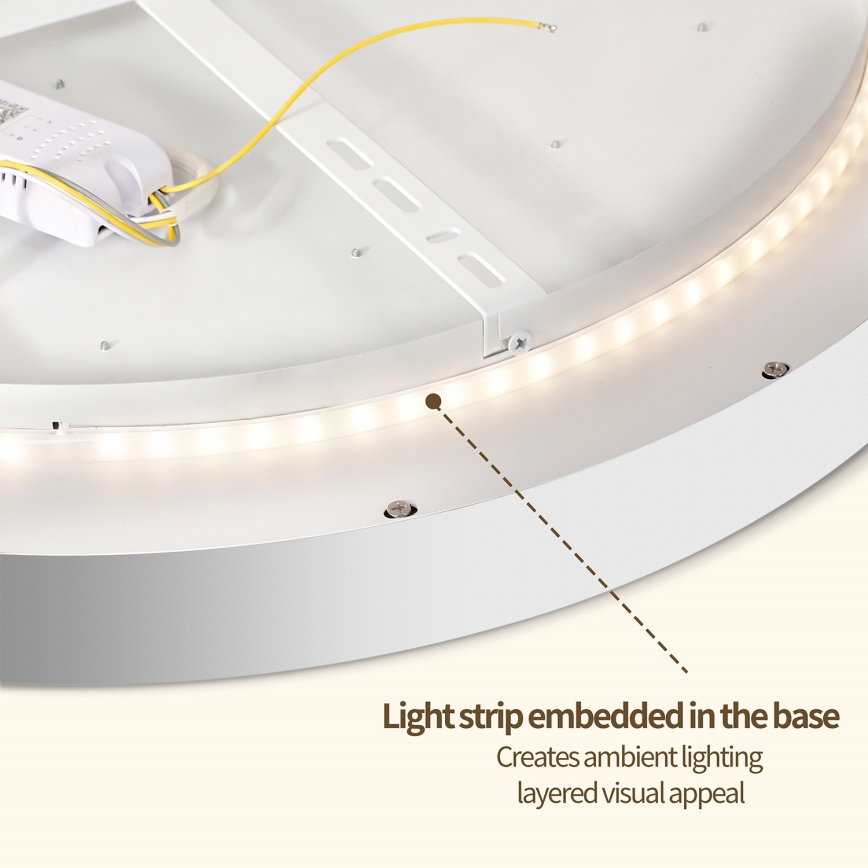 Brilagi - Candeeiro de teto LED dimerizável GLASS POOL DOUBLE LED/80W/230V 3000-6000K 60 cm branco + controlo remoto