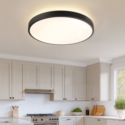 Brilagi - Luminária de teto LED regulável GLASS POOL DOUBLE LED/80W/230V 3000-6000K 60 cm preta + controlo remoto